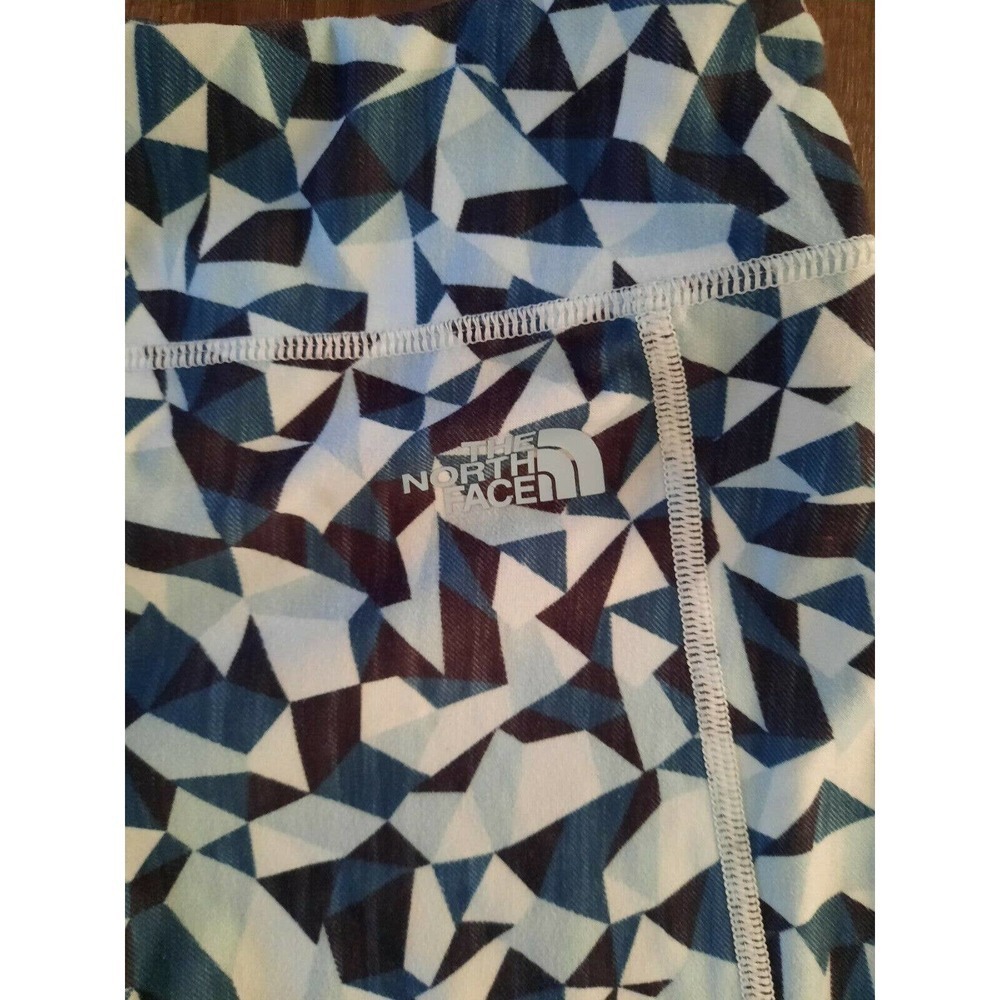 THE NORTH FACE Women’s Cropped Leggings Capris Blue Green Geometric Size Small - Picture 3 of 5